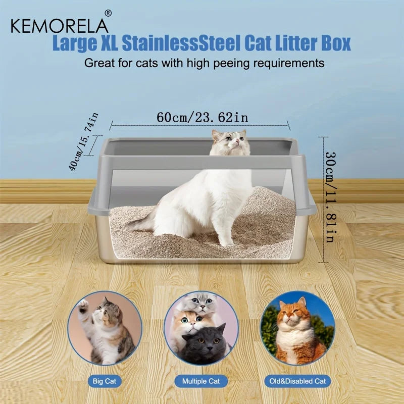 XL Stainless Steel Litter Box