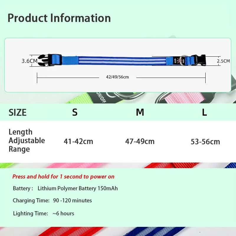 Rechargeable LED Dog Collar