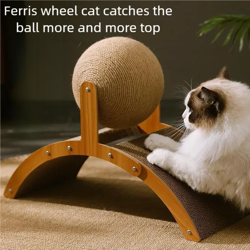 Wooden Cat Scratching Ball
