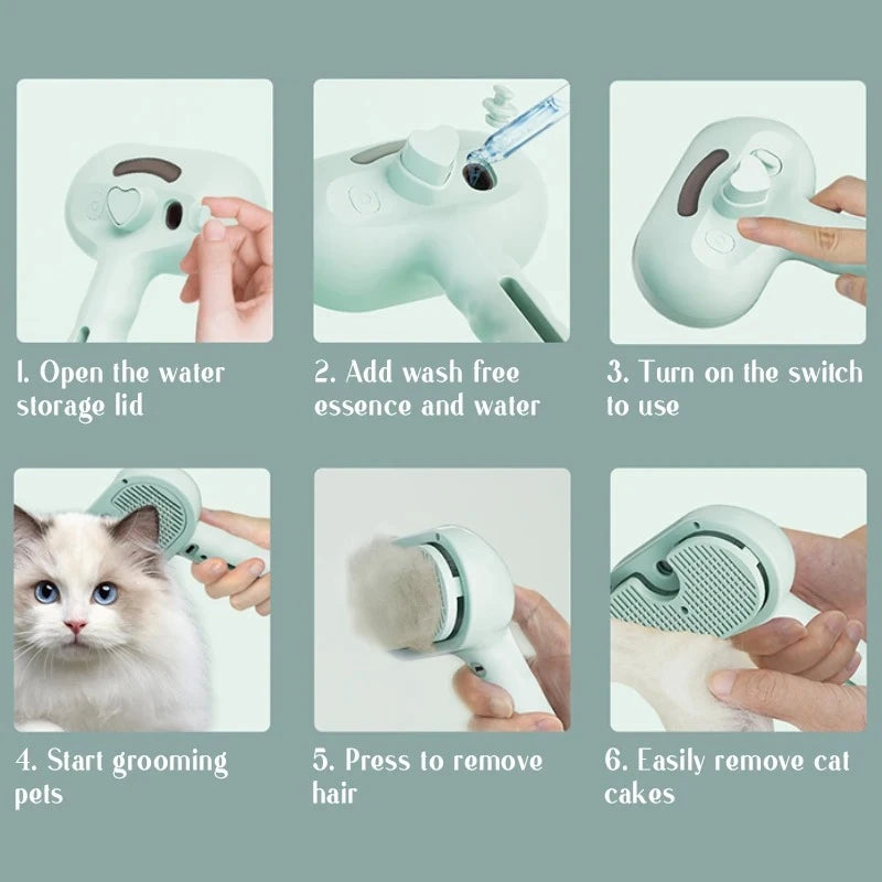 Steam Pet Grooming Brush