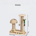 Three-Tier Wooden Cat Scratching Post with Sisal Rope