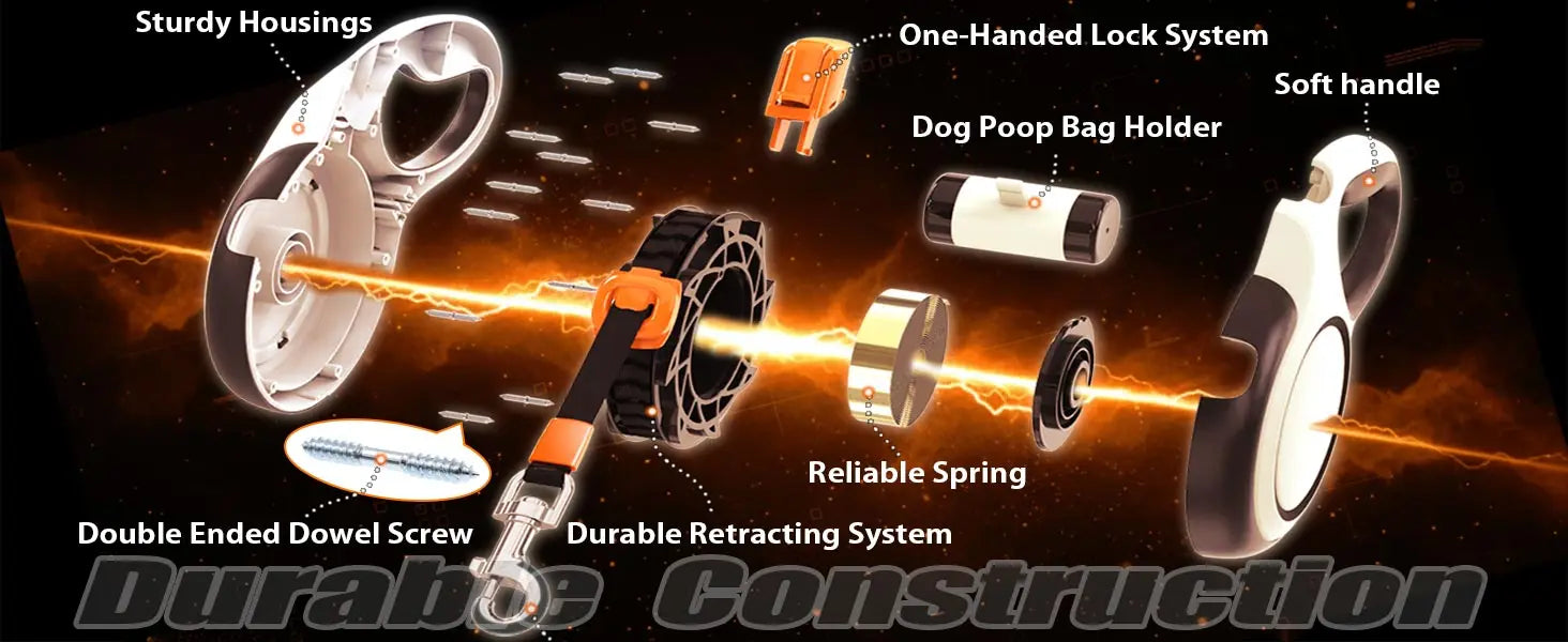 Heavy-Duty Retractable Dog Leash