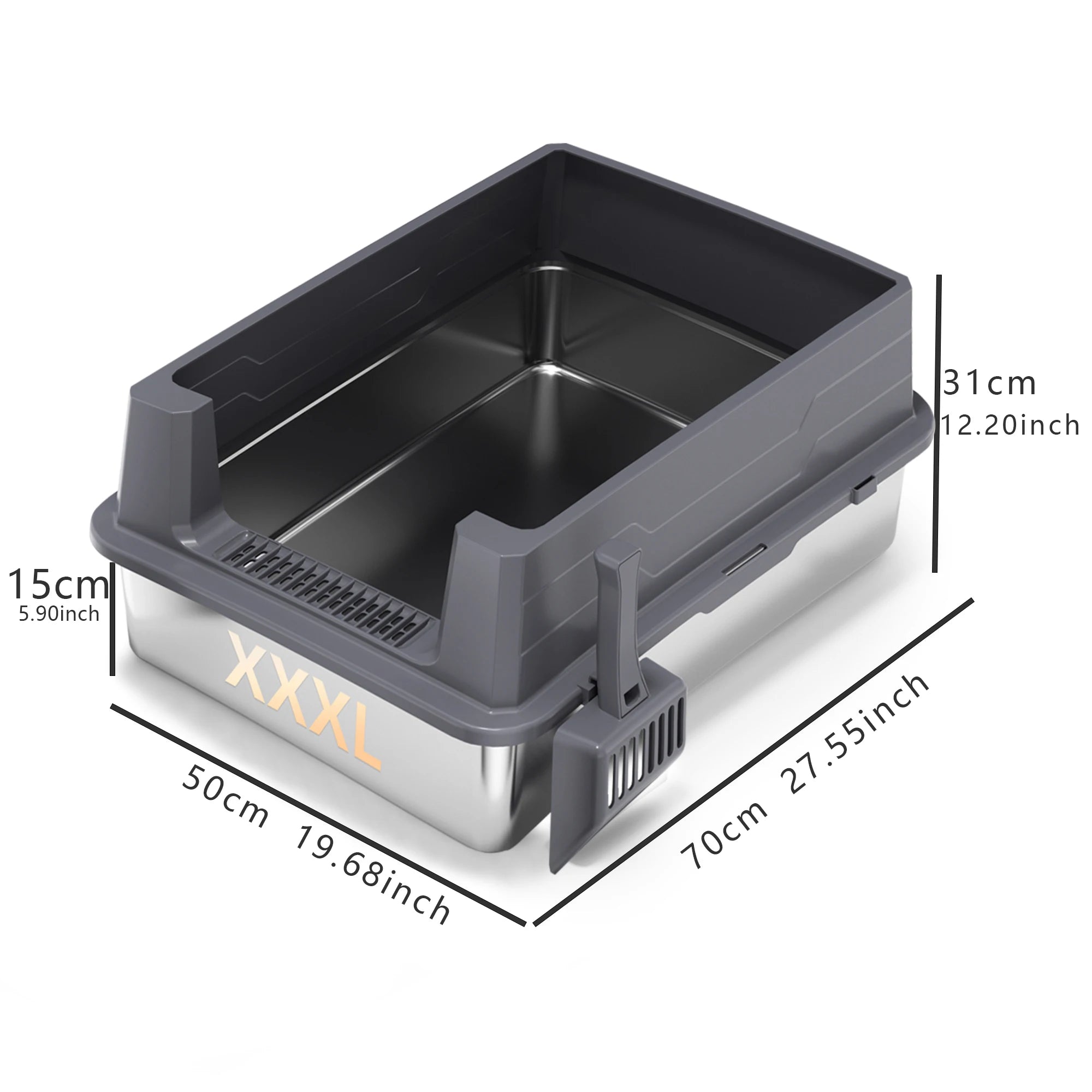 XXXL Stainless Steel Litter Box