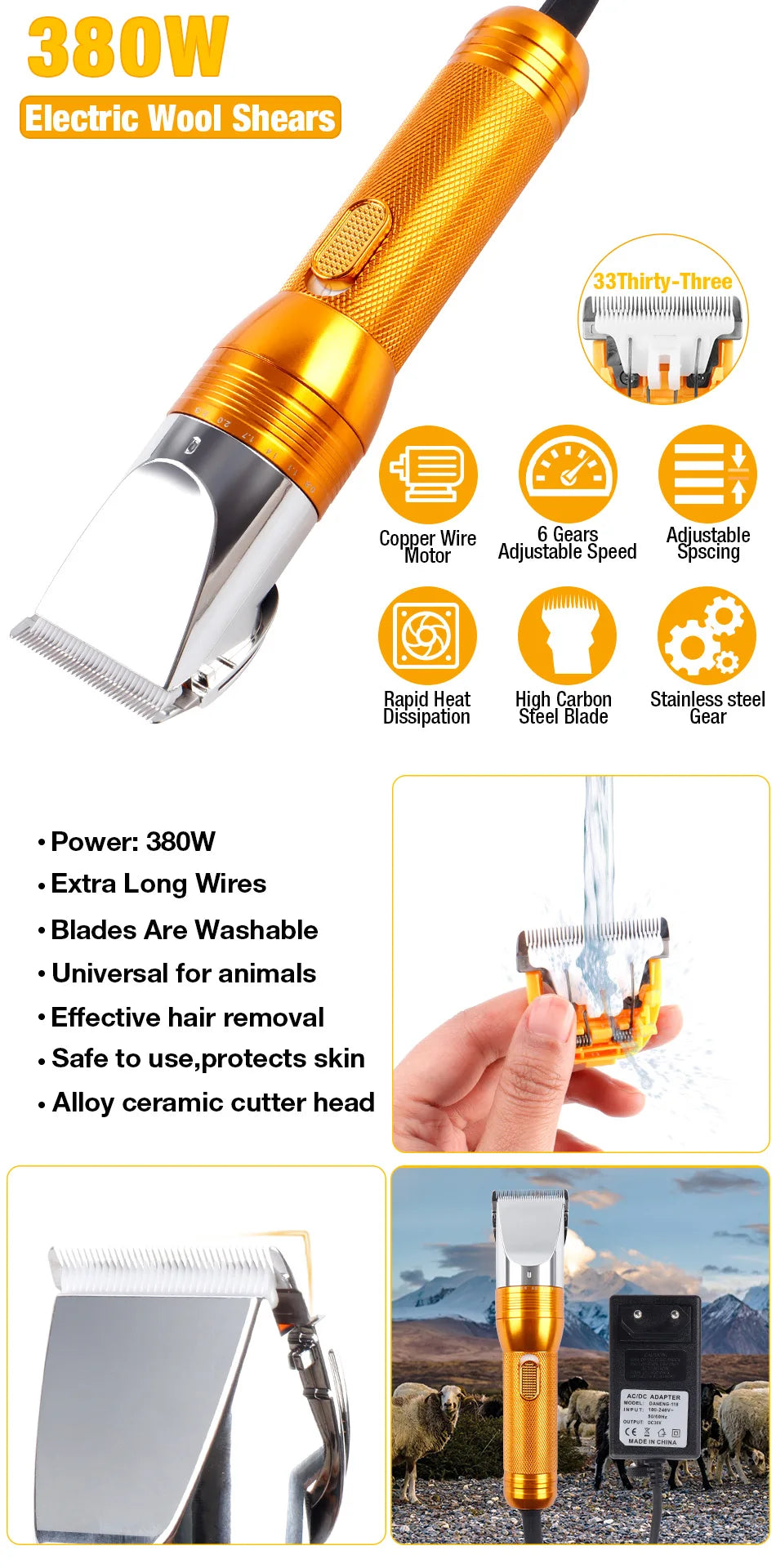 380W Electric Animal Shearer
