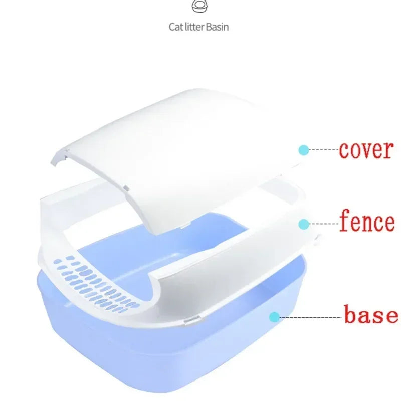 Semi-Enclosed Cat Litter Box