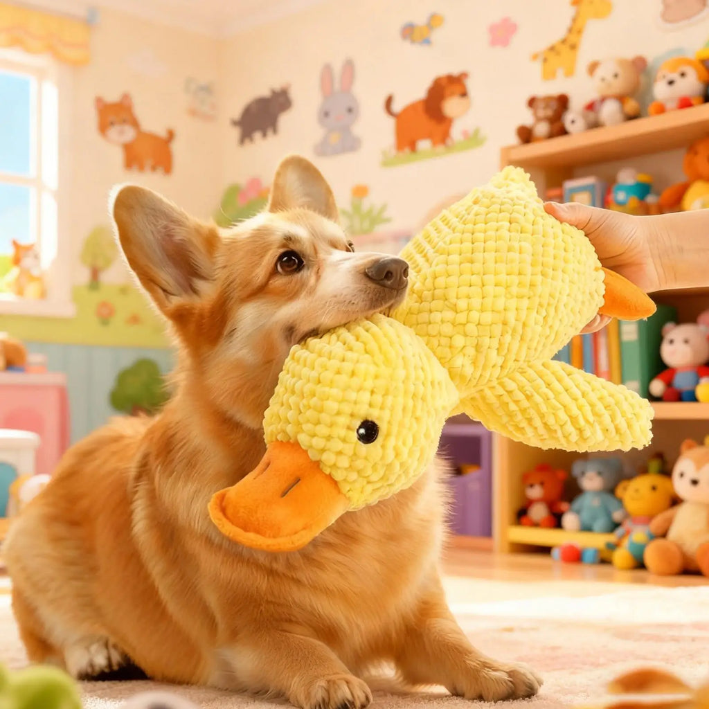 Yellow Duck Dog Toy