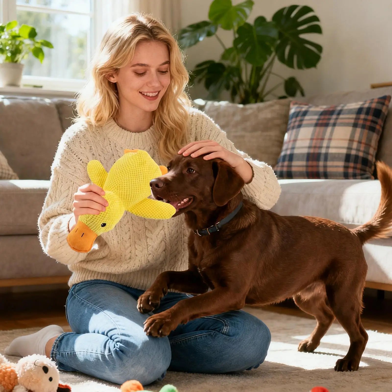 Yellow Duck Dog Toy